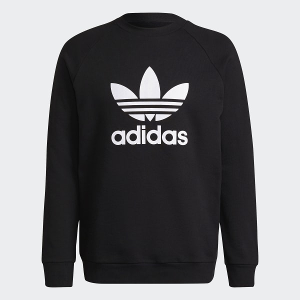 Adidas Felpa Trefoil Crew Nero Iconed