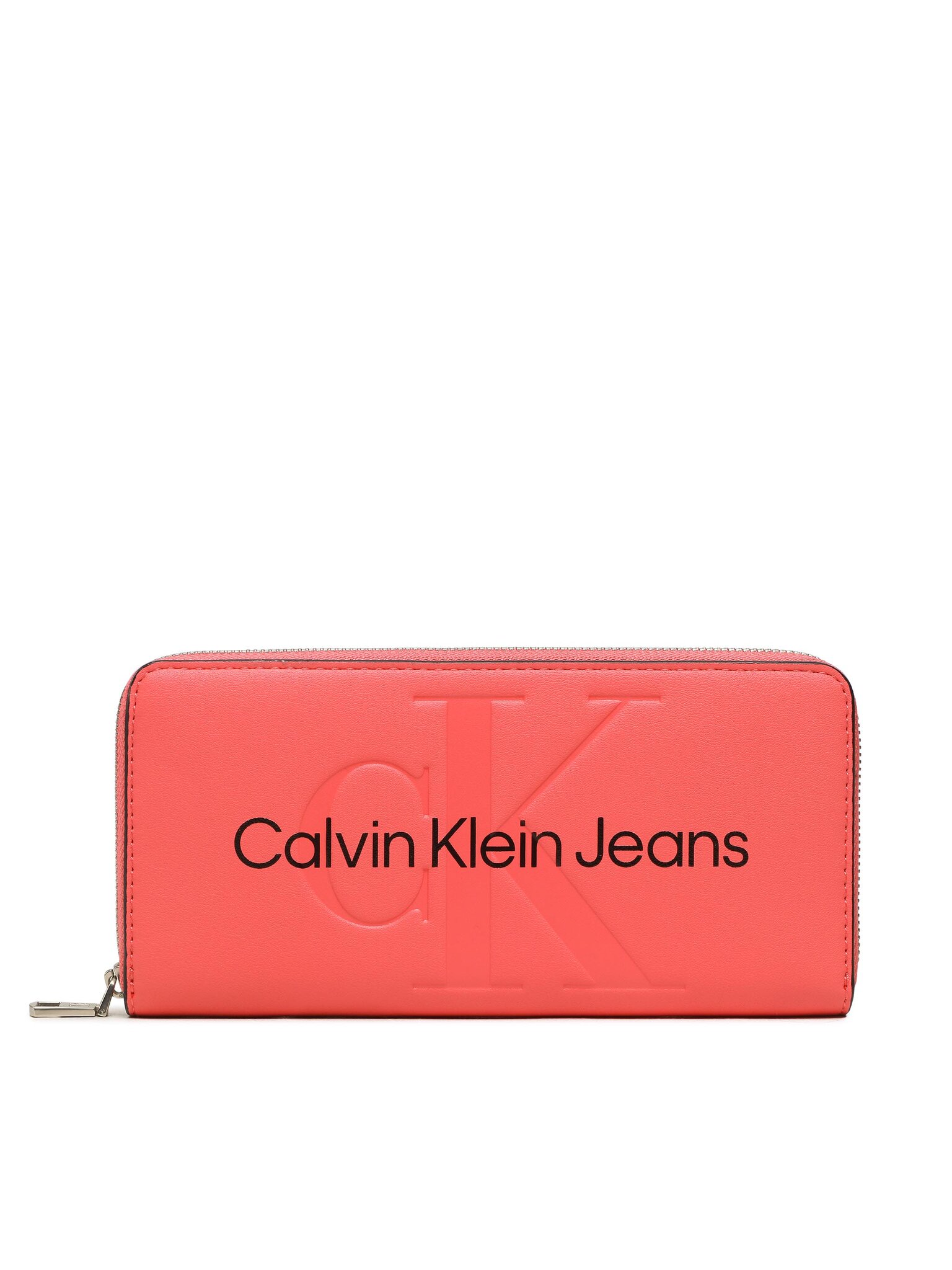 calvin-klein-jeans-portafoglio-grande-da-donna-sculpted-mono-zip-around-mono-k60k607634-corallo-8720108124270